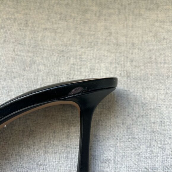 ZARA Leather Peep Toe Black Heel Sandals - Picture 5 of 11